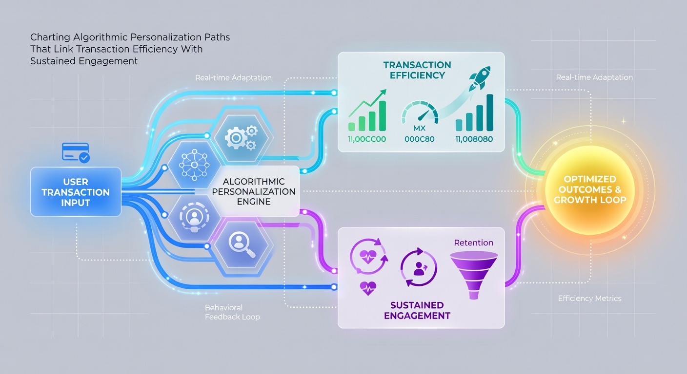 Diagram illustrating transaction efficiency metrics feeding into sustained engagement algorithms on chance and strategy platforms