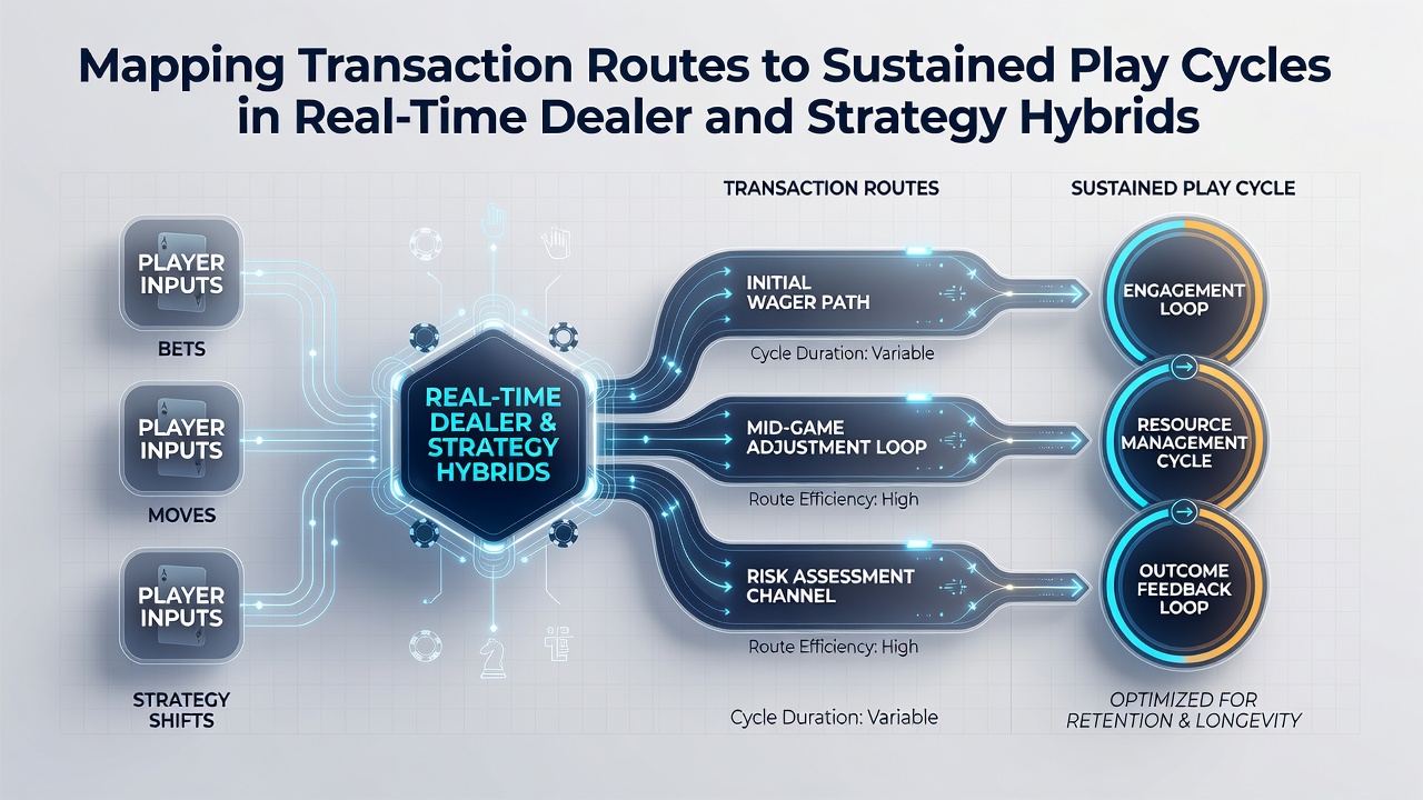 Flow chart illustrating sustained play cycles linked to transaction efficiency in hybrid gaming